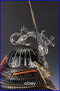 Japanese Stunning Black Samurai Helmet -Genji Dragon Kabuto- Tsushima