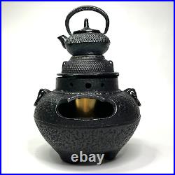 Japanese Tea Chagama-shaped Nambu/Nanbu Tekki Cast Iron Ashtray & Mini Tetsubin