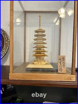 Japanese Vintage 14k Gold Leaf 7 Story Buddhism Pagoda