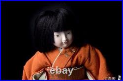 Japanese Vintage Antique Edo Period Japanese Doll Girl Checkered Doll