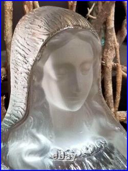 Japanese Vintage Antique Hand-Blown Glass Virgin Mary Statue From Japan