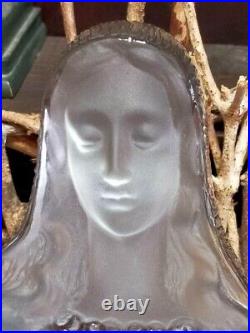 Japanese Vintage Antique Hand-Blown Glass Virgin Mary Statue From Japan