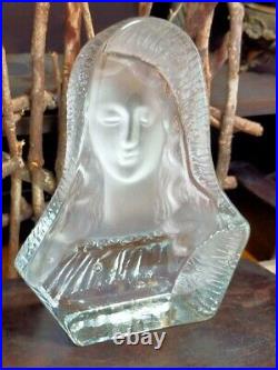 Japanese Vintage Antique Hand-Blown Glass Virgin Mary Statue From Japan