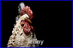 Japanese Vintage Ceramic Rooster and Hen Ornament