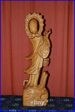 Japanese Vintage hand carved Budda 59.5cm high 17cm x 10cm wide 1.89kg free post