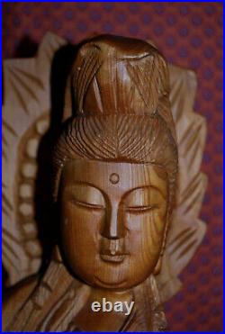 Japanese Vintage hand carved Budda 59.5cm high 17cm x 10cm wide 1.89kg free post
