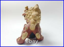 Japanese antique vintage Kutani porcelain Komainu foo dog statue figure chacha