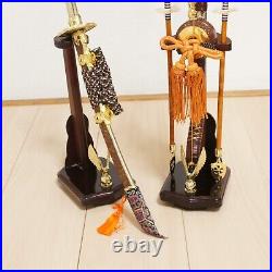 Japanese traditional event Tools Samurai Gold SWORD & Bow Arrow SET vintage