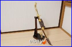 Japanese traditional event Tools Samurai Gold SWORD & Bow Arrow SET vintage