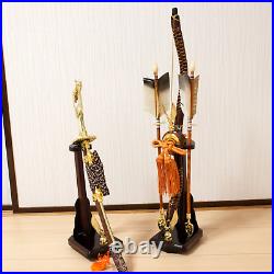 Japanese traditional event Tools Samurai Gold SWORD & Bow Arrow SET vintage