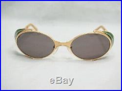Jean Paul Gaultier 56-7109 sunglasses black gold green jpg vintage oval