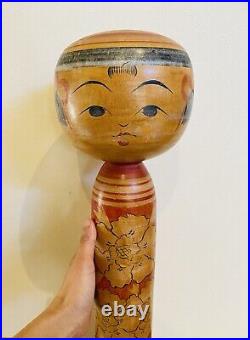 KOKESHI Japanese Doll vintage antique Japan Nobuo Honda used wood Big Big