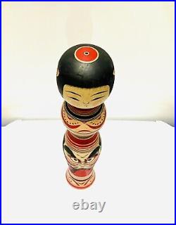 KOKESHI Japanese Doll vintage antique Japan used wood Junichi Sasamori daruma GG