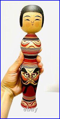 KOKESHI Japanese Doll vintage antique Japan used wood Junichi Sasamori daruma GG