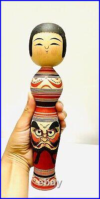 KOKESHI Japanese Doll vintage antique Japan used wood Junichi Sasamori daruma GG