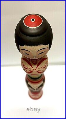 KOKESHI Japanese Doll vintage antique Japan used wood Junichi Sasamori daruma M1