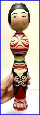 KOKESHI Japanese Doll vintage antique Japan used wood Junichi Sasamori daruma M1