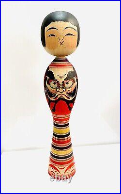 KOKESHI Japanese Doll vintage antique Japan used wood Junichi Sasamori daruma Q