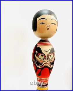 KOKESHI Japanese Doll vintage antique Japan used wood Junichi Sasamori daruma Q