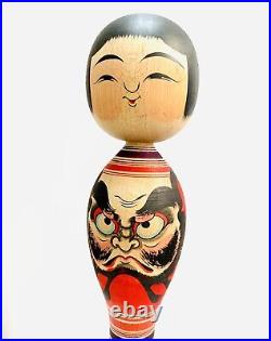 KOKESHI Japanese Doll vintage antique Japan used wood Junichi Sasamori daruma Q