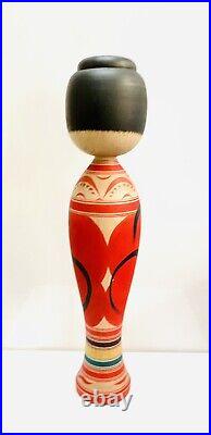 KOKESHI Japanese Doll vintage antique Japan used wood Junichi Sasamori daruma Q