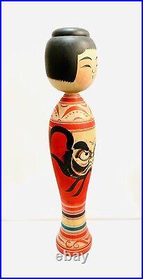 KOKESHI Japanese Doll vintage antique Japan used wood Junichi Sasamori daruma Q