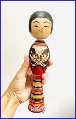 KOKESHI Japanese Doll vintage antique Japan used wood Junichi Sasamori daruma Q