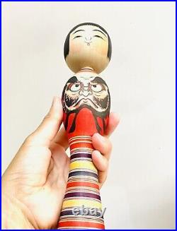 KOKESHI Japanese Doll vintage antique Japan used wood Junichi Sasamori daruma Q