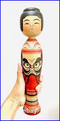 KOKESHI Japanese Doll vintage antique Japan used wood Junichi Sasamori daruma Q