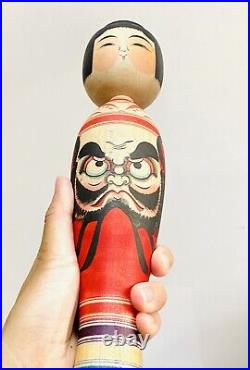 KOKESHI Japanese Doll vintage antique Japan used wood Junichi Sasamori daruma Q