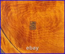 Koyo Japanese Engraved Wooden Round Tray Kotobuki (Auspicious) design V694