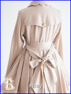 LIZ LISATrench Coat Dress Scalloped Beige Hime Romantic Japan G043