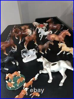 Lot Of 17 Antique Vintage Fine China Horse Figurines