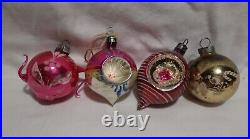 Lot Vintage Box Glass Feather Tree Bell Indent Christmas Ornament Japan Lantern