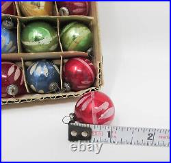 Lot of 36 VTG Mini Hand Painted Feather Tree Glass Xmas Ornaments Japan 1