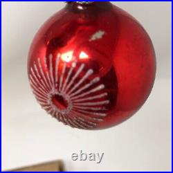 Lot of vintage Mercury Glass Baubles Mica Hand Painted Striped Japan Poland MCM