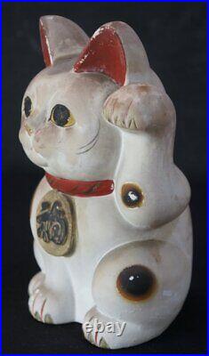 Manekineko Japan lucky cat money box 1930s vintage ceramic craft