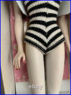 Mattel 1960 Barbie Doll Ponytail # 3 Brunette Blue Eyeliner Ex Condition
