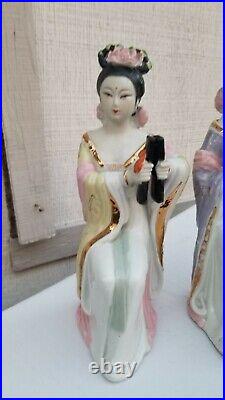 Muses Of Musicjapanese Vintage Art Porcelain Figurines Set Handcrafted
