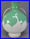 Nippon Hand Painted Egrets Green & Platinum Vase Circa 1891-1921