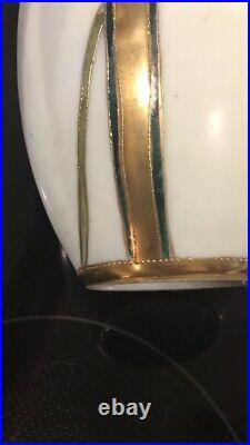 Nippon VINTAGE WISTERIA VASE with Gold Gilt Trim & Handles Medium size