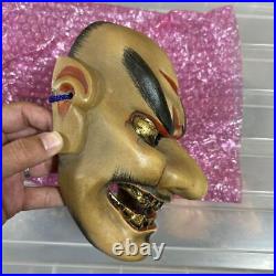 Noh Mask Bishamon Japanese Vintage Antique Handmade Resin