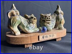 Okinawa folk crafts, Shisa, vintage, pottery, wooden, antique Japan