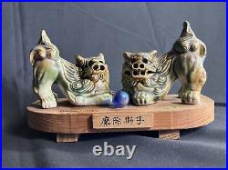 Okinawa folk crafts, Shisa, vintage, pottery, wooden, antique Japan