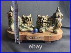 Okinawa folk crafts, Shisa, vintage, pottery, wooden, antique Japan