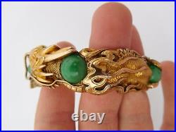 Orig 1895 Arthur Bond Chinese Japanese Meiji 18K Gold Dragon Bracelet Bangle