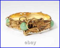Orig 1895 Arthur Bond Chinese Japanese Meiji 18K Gold Dragon Bracelet Bangle