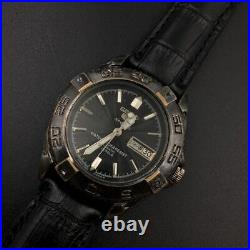 Overhauled Seikoreleased In Japan Vintage Antique Diver Watch Automatic Black Me