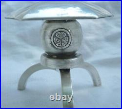 Pair Japanese Lantern Shakers Sterling Silver 950 Vintage Japan