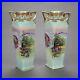 Pair Of Vintage Antique Nippon Hand Painted Porcelain 12 Scenic Decorated Vases
